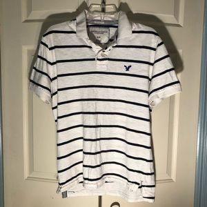 American Eagle Striped Polo Shirt